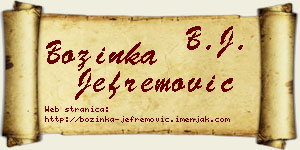 Božinka Jefremović vizit kartica